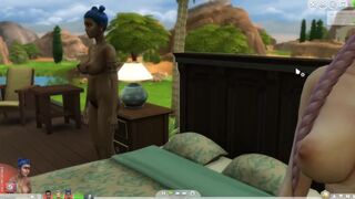 (SIMS four) some Skank on Skank Action before Roommate Interrupts