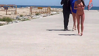 Scandalous naked 19yo walks outdoor at public places