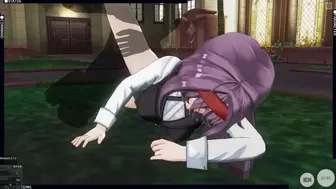 3D ASIAN CARTOON Konno Yuuki Gets Banged in the Yard and Takes a Cream-Pie