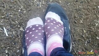 Sweaty Socks after Workout Outside. Foot Bizarre.