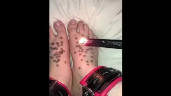 BDSM Teenie Plays with Wax