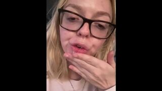 Teeny Bitch Gets Fingered on Road Trip and gives a Messy Oral Sex