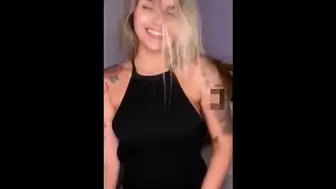 MASSIVE MELONS BLONDE TEASES FINE BODY AND MASTURBATE WITH BOOTY PLUG ON