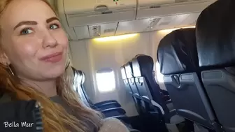 She couldn't Wait Anymore! Real Bj in a Public Airplane