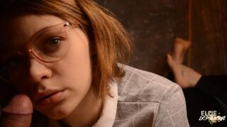 POINT OF VIEW Oral Sex from Charming Teeny Whore Wrinkled Soles - Ellie Dopamine in Glasses