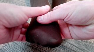 He Worships my Alluring Small Feet Wearing Pantyhose