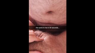 Meaty Virgin Stud Cream Pie me in 30 Seconds! I didn't have Time to tell him to Pull Out! - Snapchat