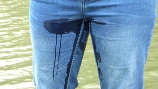 Risky Pissing my Jeans outside !!!