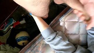 Fucking Thin 18 Year mature in the Mirror with Large Uncut Dong