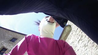 Laura on Heels Homemade 2021 on Pink Outfit in Outdoor Oral Sex and Masked Oral Cream Pie