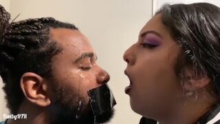 Hispanic Mistress Spit FemDom Domination Spitting and Coughing in Slaves Face