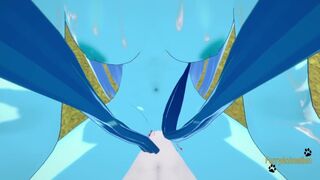 Pokemon Asian Cartoon Furry - POINT OF VIEW Glaceon Boobjob and Banged by Cinderace
