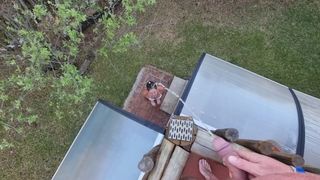 Pissing on a Whore's Face from a Balcony | Bikini Human Toilet