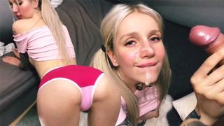 Fine Classmate Sensual Swallowing Monstrous Schlong till Jizz on Face