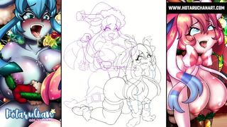 2 massive-assed, huge-titted Furry ladies with massive Futanari pricks by [HotaruChanART] ❤