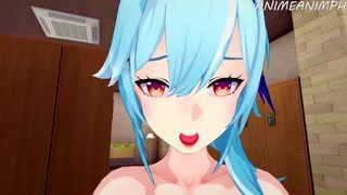 Genshin Impact Eula Standing Fuck Cream Pie