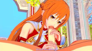 Sword Art Online Asian Cartoon: Asuna Licks Schlong