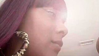 2 Lusty Black Whores Share 1 Long Ebony Pole On The Sofa