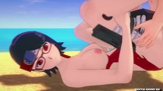 Sarada Hard Mounts on the beach after the mission