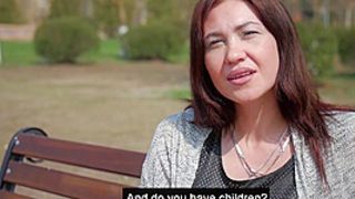 Mother Of three Sons Is Answering My Questions While Smoking 120mm Saratoga Cigarette