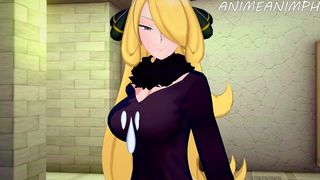 Cynthia gives you the price of winning the Pokemon League - Hentai Asian Cartoon