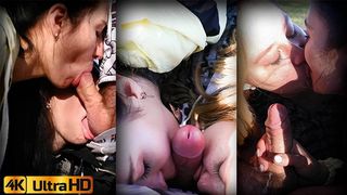Threesome outdoor bj - 2 Fine Porn Models blown me off in the trunk of a car - 4k