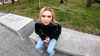 I met her on the street and drilled her at home on online cam.