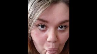 POINT OF VIEW ORAL SEX. Blonde Teenie with BIG TITTIES Gives Sloppy Oral Sex. Orgasm in her mouth. Eye Contact