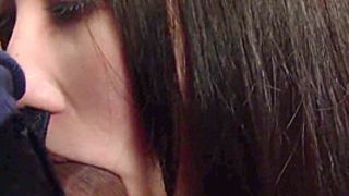 Uncensored JAV office suit clad seductress amorous oral sex