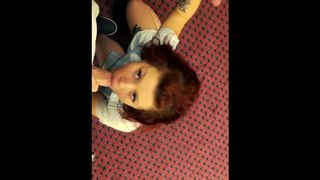 Real Teen Girl from Tinder Sucking me and my Friend