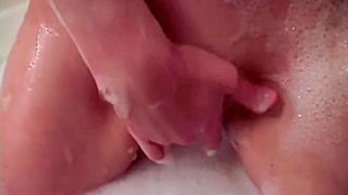 Simpson Twins rubbing her vagina at the bathtub