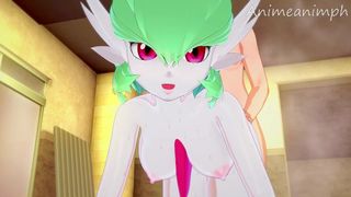 Pokemon Trainer Gives Exp to his Gardevoir to Raise Her Level to 100 - Asian Cartoon Anime 3d