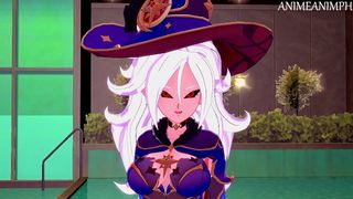 Android 21 in Mona's Costume Gives You Private Thighjobs - Dragon Ball Z & Genshin Impact Asian Cartoon 3d