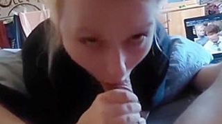 Thin Blonde Girl Does Regular Daily Oral Sex And Recieves Sperm On Her Face As A Reward