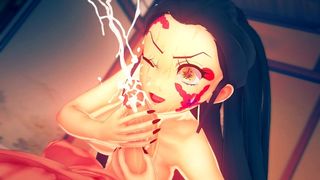 Mix Of of Daki from Demon Slayer Hammered by Tanjiro with Many Creampies - Asian Cartoon Anime 3d