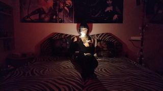 Beth Kinky - Sexy Goth Pyromaniac Play with Matches in Mysterius Red Light