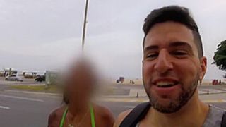Brazilian Favela Bitch Gets Hammered After A Massage In Copacabana Beach