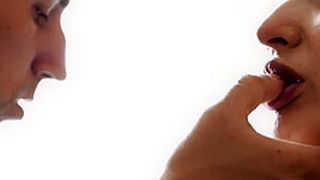 Close-up Sensual Kissing With Stepsister