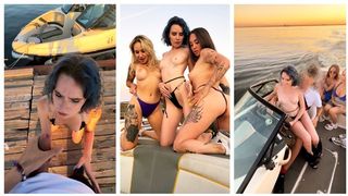 Boat Real Public Sex - four sluts photoshoot - Charming Sex with 18 Year Sweet Lady - Darcy Ebony & Bella Mur