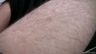 Charming Babe rubbing a rod while the lover driving caught on movie