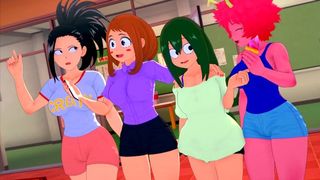 Deku Poked his Harem of Cute Sluts Classmates with Many Creampies - MHA Anime 3d Compilations