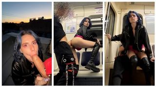 Extreme Public Sex in the Subway and sex on the roof - Darcy African