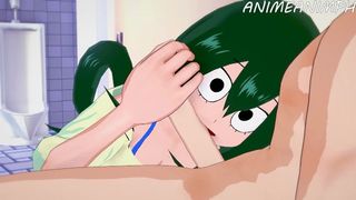 Deku Mounts Tsuyu Asui in the Toilets Until Cream-Pie - My Hero Academia Anime 3d Uncensored
