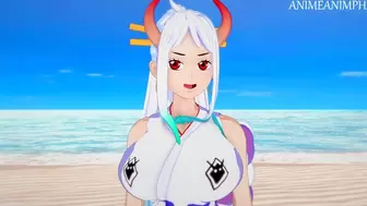 Luffy Rides Yamato on the Beach Until Cream Pie - 1 Piece Cartoon Cartoon 3d Uncensored
