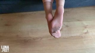 Playing with my feet in Attractive Nylon Socks - homemade foot bizarre