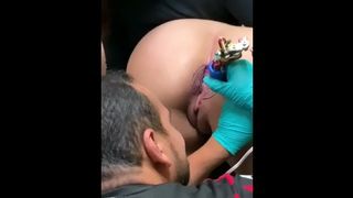 Tattooed Asshole, Girl Screams because of Pain.