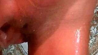 Tiny Trisha showering naked