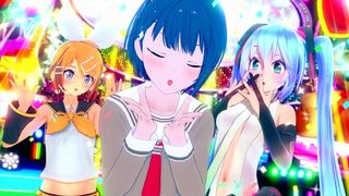 PROJECT SEKAI COLORFUL STAGE CARTOON CARTOON MIX OF (Hatsune Miku, Haruka Kiritani, Kagamine Rin)