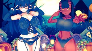 HALLOWEEN SPECIAL ASIAN CARTOON ANIME SFM SPOOKY SWEET SET OF (Hex Maniac and Meru the Succubus)