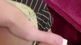 BrookeSkye rubbing twat and rear-end panty closeup